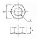 Ecrou inox métrique - dessin technique